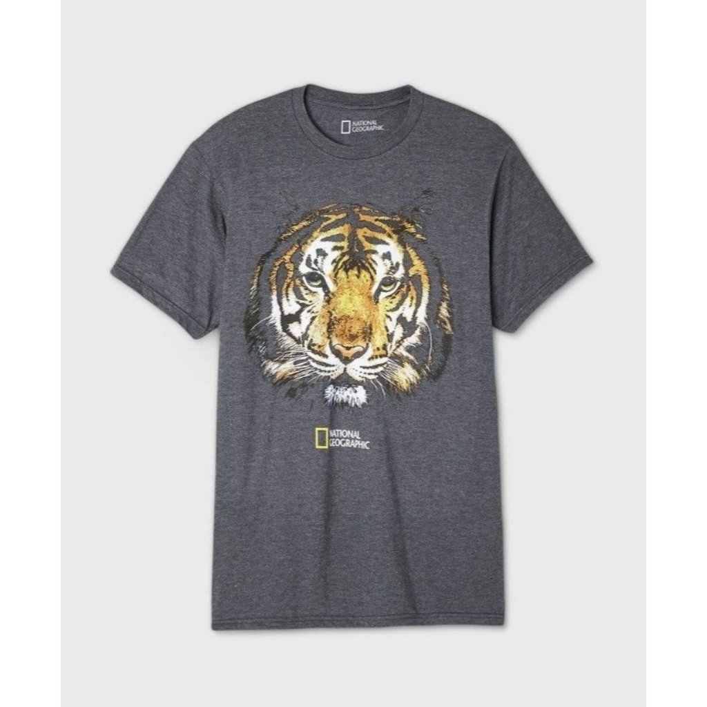 National Geographic Mens Big Cat Short Sleeve Graphic T-Shirt Black Size Xl
